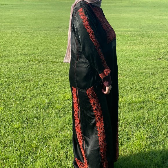 1920-1930 Rare Vintage Palestinina Handmade Embroidery  Dress Thobe Kaftan - Picture 3 of 4